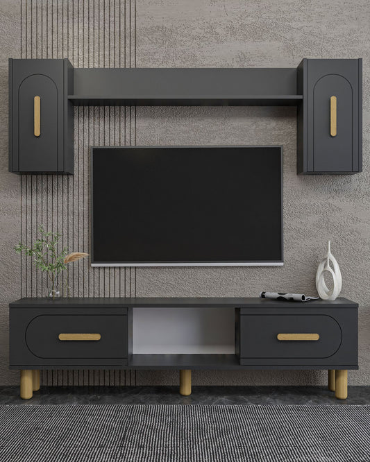 Έπιπλο Τηλεόρασης TV Βάση Σύνθεση Ανθρακί Sapphire Δρυς | 475OLV3373