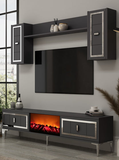 Έπιπλο Τηλεόρασης TV Βάση Σύνθεση Ανθρακί Silver | 475OLV3383