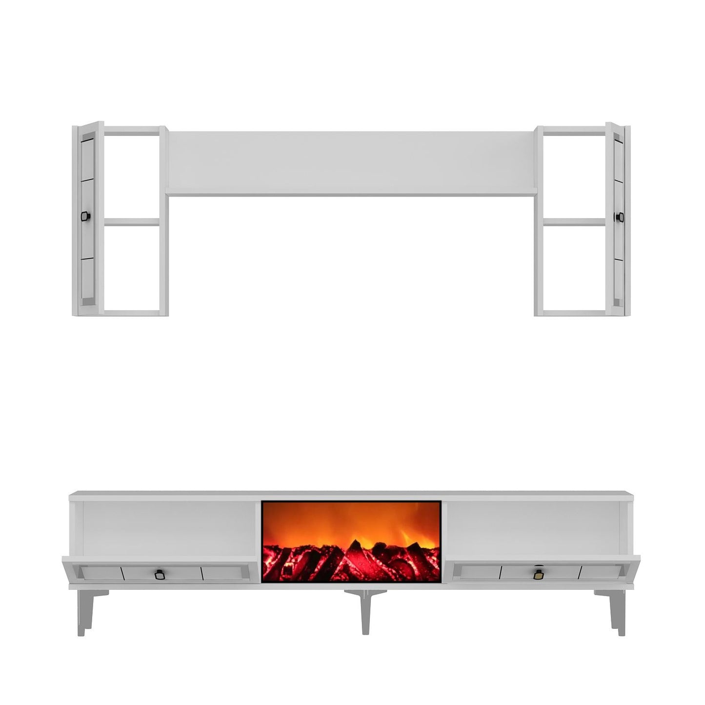 Έπιπλο Τηλεόρασης TV Βάση Σύνθεση Λευκό Silver | 475OLV3385