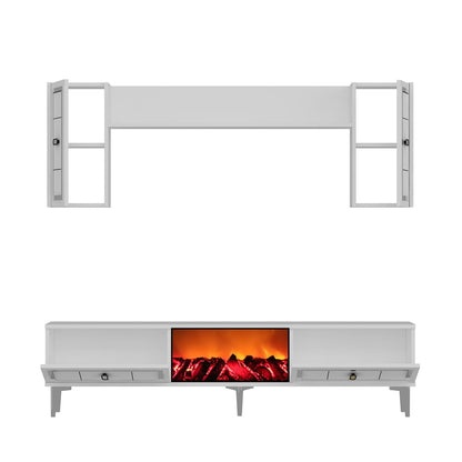Έπιπλο Τηλεόρασης TV Βάση Σύνθεση Λευκό Silver | 475OLV3385