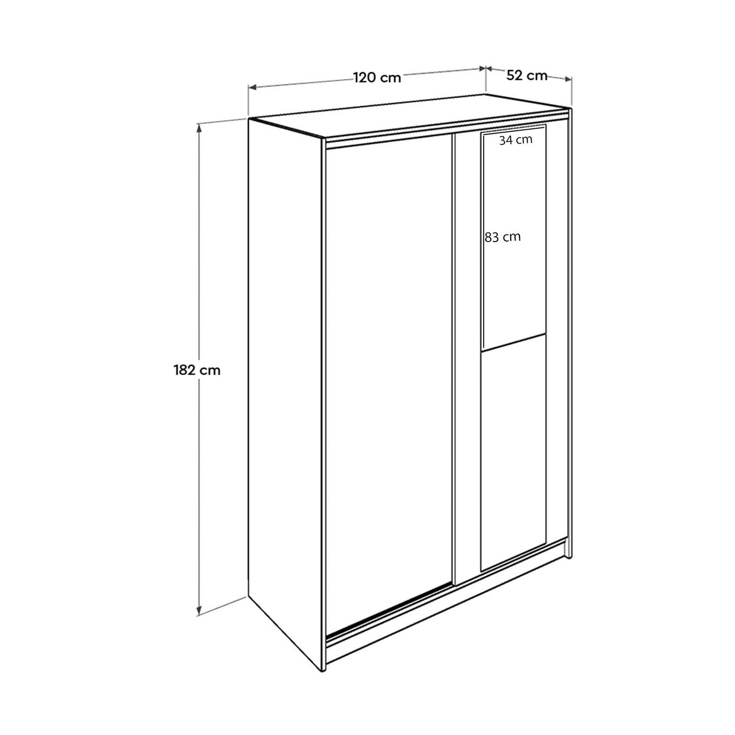 Ντουλάπα 120x182x52 εκ Sonomo 479ADR1133