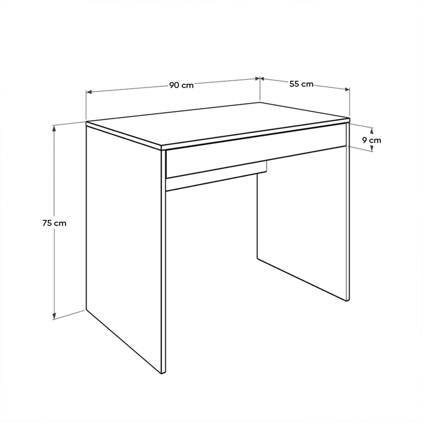 Γραφείο Υπολογιστή και Μελέτης 90x75x55 εκ. Diamond Λευκό | 479ADR1153