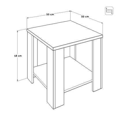 Τραπεζάκι Σαλονιού Oslo Καρυδί 50 x 50 x 48 εκ GR479ADR1417