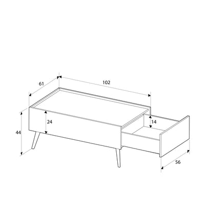 Τραπεζάκι Σαλονιού Δρυς 102 x 61 x 44 εκ GR479ADR1423