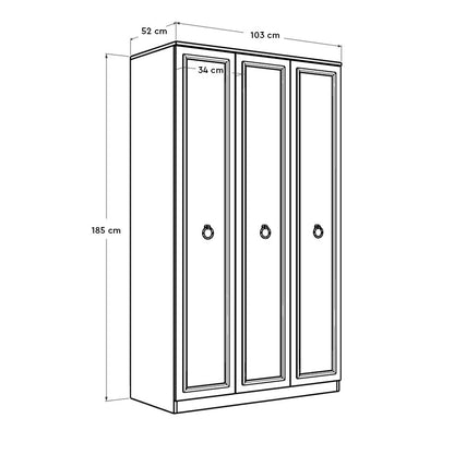 Ντουλάπα 103x185x52 εκ Λευκό 479ADR1701
