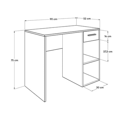 Γραφείο Υπολογιστή και Μελέτης 90x75x52 εκ. Ανθρακί | 479ADR2701
