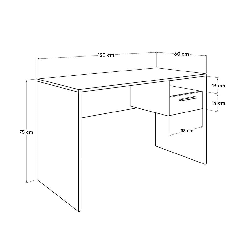 Γραφείο Υπολογιστή και Μελέτης 120x75x60 εκ. Ανθρακί Δρυς | 479ADR2702