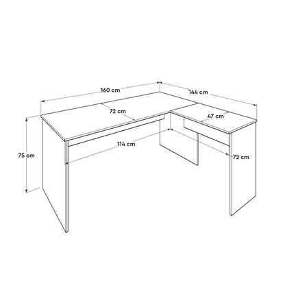 Γραφείο Υπολογιστή και Μελέτης 160x75x144 εκ. Ανθρακί Δρυς | 479ADR2708