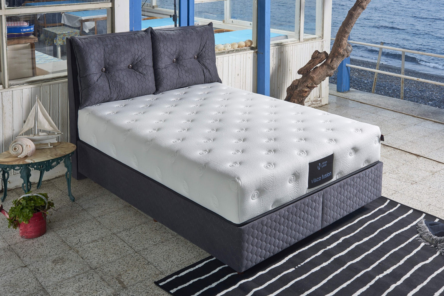 Στρώμα πολυτελείας 160x200 cm με αφρό μνήμης διπλού μεγέθους και ελατήρια τσέπης 480NRN1188