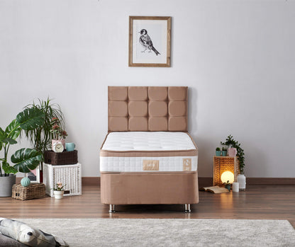 Στρώμα Latte 90x200 cm Μονό με Υφαντό Ύφασμα & Σύστημα Πολλαπλών Ελατηρίων – Σκληρό 23 cm 480NRN1223