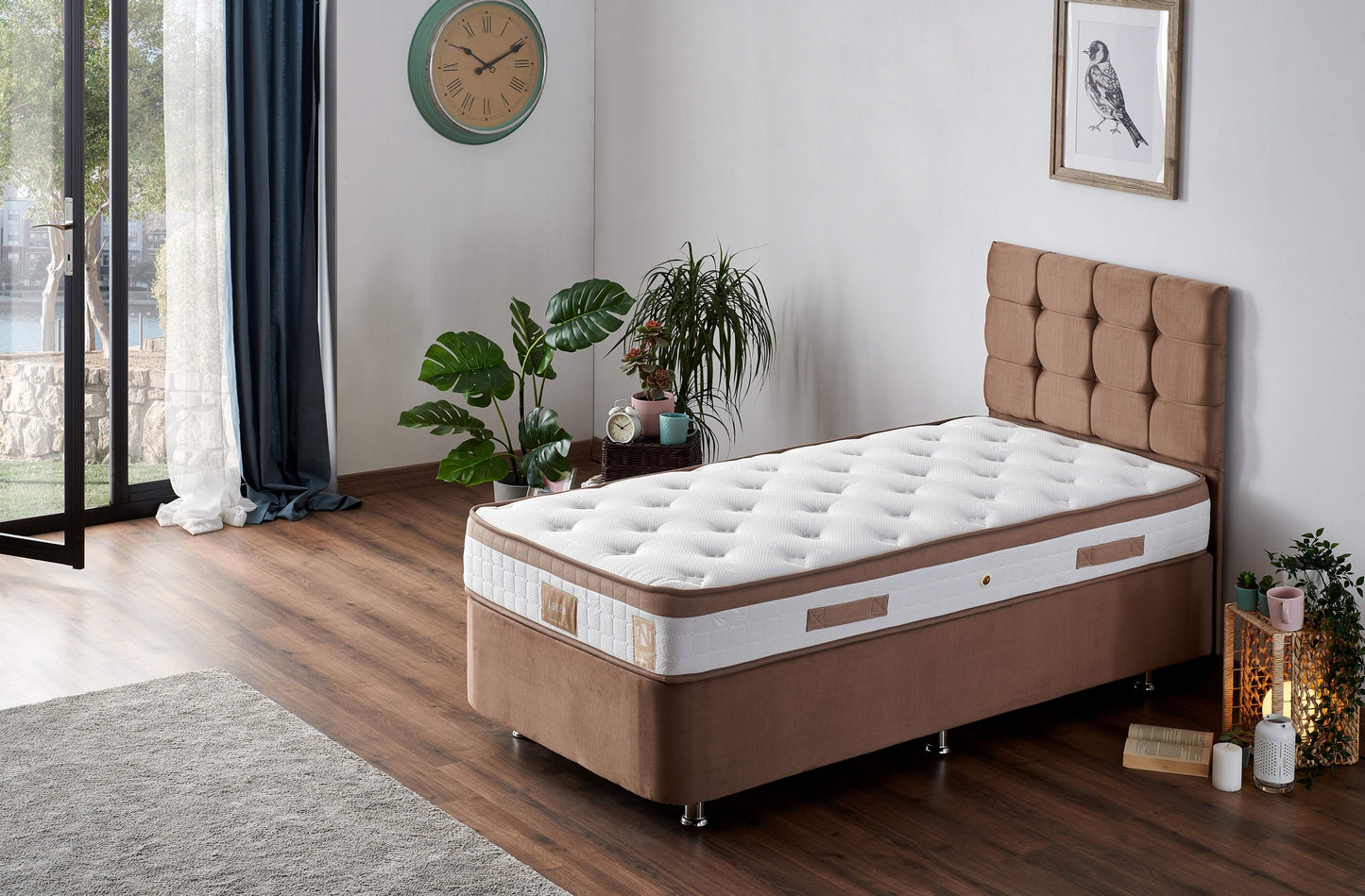 Στρώμα Latte 100x200 cm Μονό με Υφαντό Ύφασμα & Σύστημα Πολλαπλών Ελατηρίων – Σκληρό 23 cm 480NRN1224