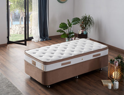 Στρώμα Latte 100x200 cm Μονό με Υφαντό Ύφασμα & Σύστημα Πολλαπλών Ελατηρίων – Σκληρό 23 cm 480NRN1224