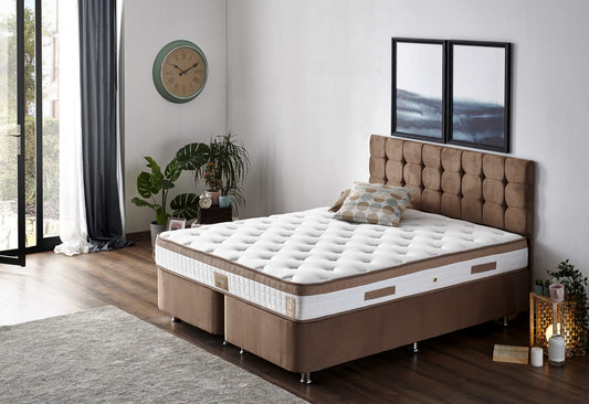 Στρώμα Latte 160x200 cm Διπλό με Υφαντό Ύφασμα & Σύστημα Πολλαπλών Ελατηρίων – Σκληρό 23 cm 480NRN1229