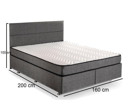 Διπλό Κρεβάτι 160x200 με Στρώμα Σκελετός Κεφαλάρι με Αποθηκευτικό Χώρο που Κλειδώνει 480NRN2854