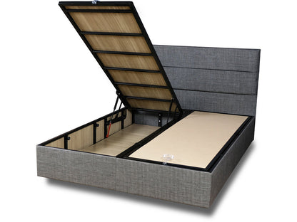 Διπλό Κρεβάτι 160x200 με Στρώμα Σκελετός Κεφαλάρι με Αποθηκευτικό Χώρο που Κλειδώνει 480NRN2854
