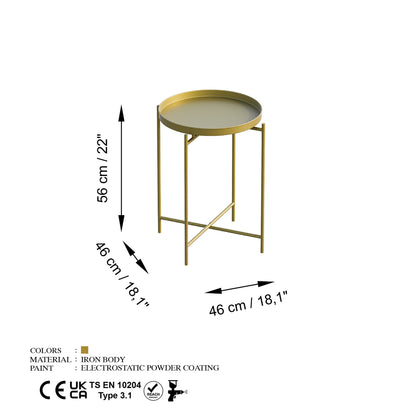 Τραπεζάκι Σαλονιού Χρυσό 46 x 46 x 56 εκ GR491CRT1135
