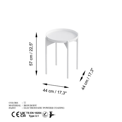 Τραπεζάκι Σαλονιού Λευκό 44 x 44 x 57 εκ GR491CRT1137