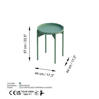 Τραπεζάκι Σαλονιού Πράσινο 44 x 44 x 57 εκ GR491CRT1139