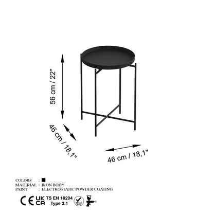 Τραπεζάκι Σαλονιού Μαύρο 46 x 46 x 56 εκ GR491CRT1140