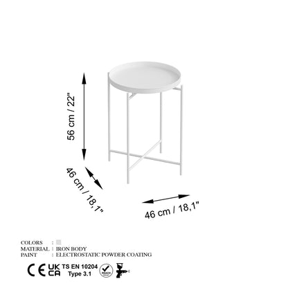 Τραπεζάκι Σαλονιού Λευκό 46 x 46 x 56 εκ GR491CRT1141