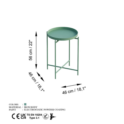 Τραπεζάκι Σαλονιού Πράσινο 46 x 46 x 56 εκ GR491CRT1143