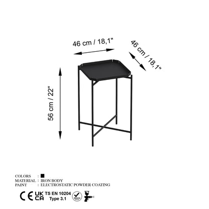 Τραπεζάκι Σαλονιού Μαύρο 46 x 46 x 56 εκ GR491CRT1144