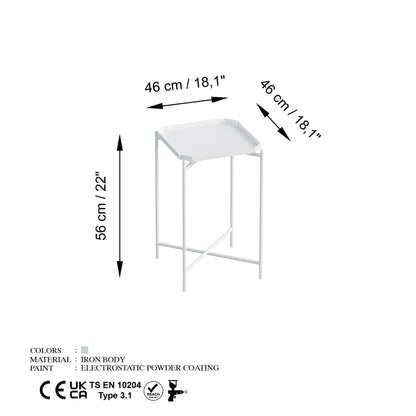 Τραπεζάκι Σαλονιού Λευκό 46 x 46 x 56 εκ GR491CRT1146