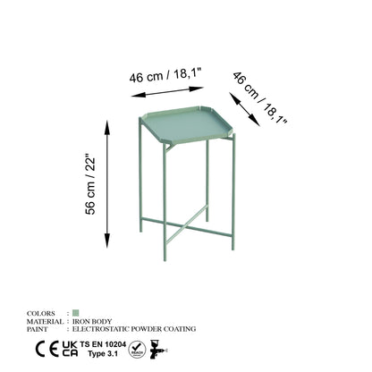 Τραπεζάκι Σαλονιού Πράσινο 46 x 46 x 56 εκ GR491CRT1148