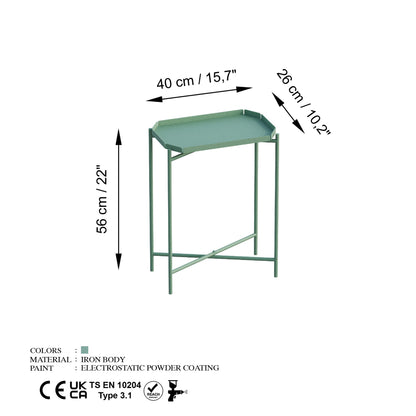 Τραπεζάκι Σαλονιού Πράσινο 26 x 40 x 56 εκ GR491CRT1153