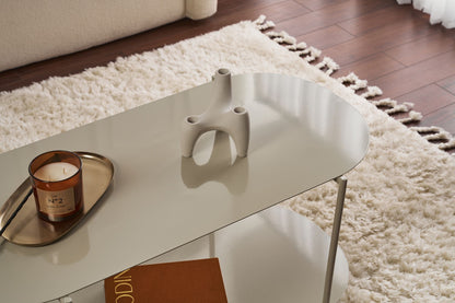 Τραπεζάκι Σαλονιού Καθιστικού Μεταλλικό Μαύρο και Μπεζ 100x45 εκ 491CRT1166