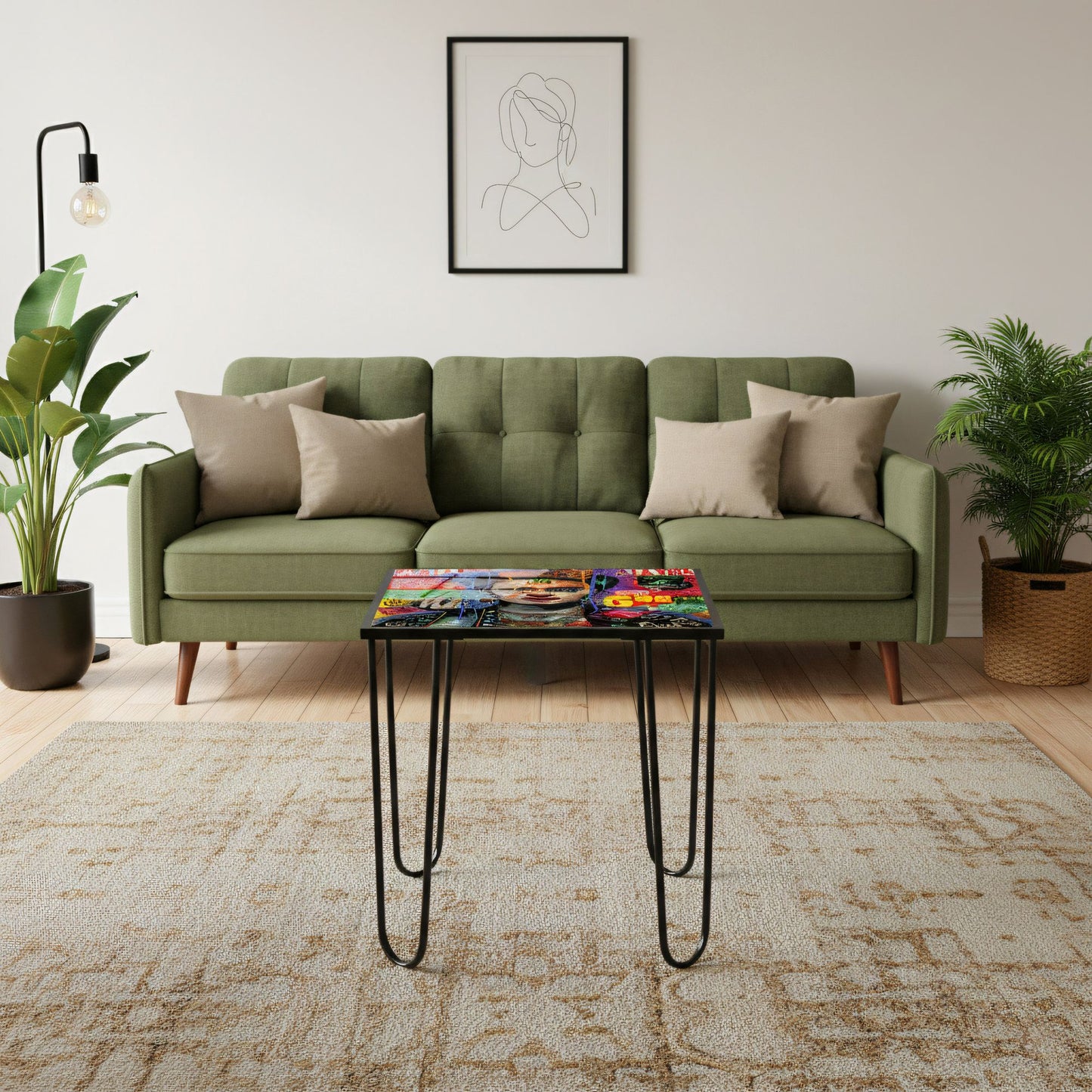 Τραπεζάκι Σαλονιού Multicolor 53 x 53 x 55 εκ GR491CRT1179