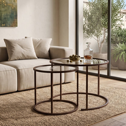 Σετ Τραπεζάκια Σαλονιού Καφέ 15 x 15 χιλ. και 60 x 43 x 60 εκ. και 42 x 39 x 42 εκ. 491CRT1194