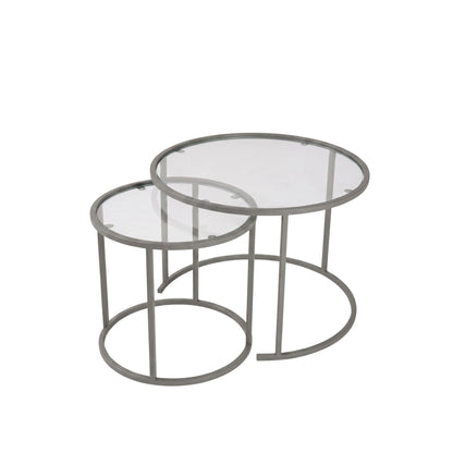 Σετ Τραπεζάκια Σαλονιού Γκρι 15 x 15 χιλ. και 60 x 43 x 60 εκ. και 42 x 39 x 42 εκ. 491CRT1195