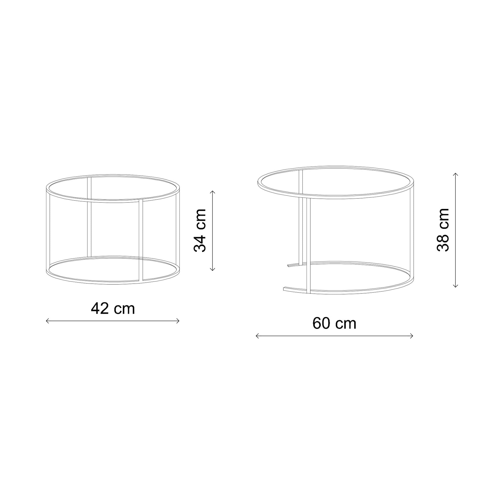 Σετ Τραπεζάκια Σαλονιού Γκρι 15 x 15 χιλ. και 60 x 43 x 60 εκ. και 42 x 39 x 42 εκ. 491CRT1195