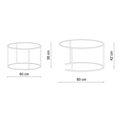 Σετ Τραπεζάκια Σαλονιού Γκρι 15 x 15 χιλ. και 60 x 39 x 60 εκ. και 80 x 43 x 80 εκ. 491CRT1200