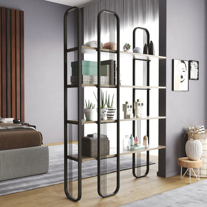 Ψηλή Βιβλιοθήκη Διαχωριστικό Χώρου Ραφιέρα Σαλονιού Γραφείου 182x124x26 εκ 491CRT1311