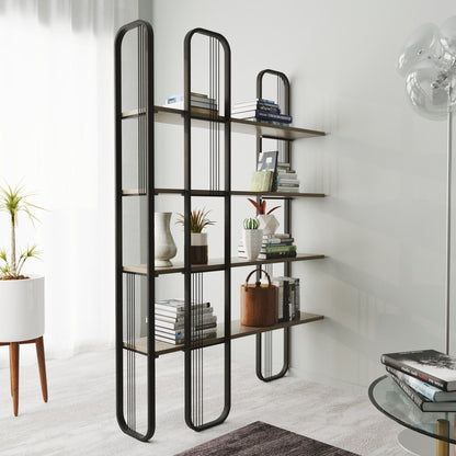 Ψηλή Βιβλιοθήκη Διαχωριστικό Χώρου Ραφιέρα Σαλονιού Γραφείου 182x124x26 εκ 491CRT1311