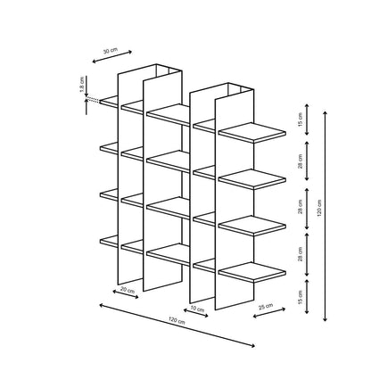 Βιβλιοθήκη 120 × 31 × 120 εκ. Χρυσό GR491CRT1378
