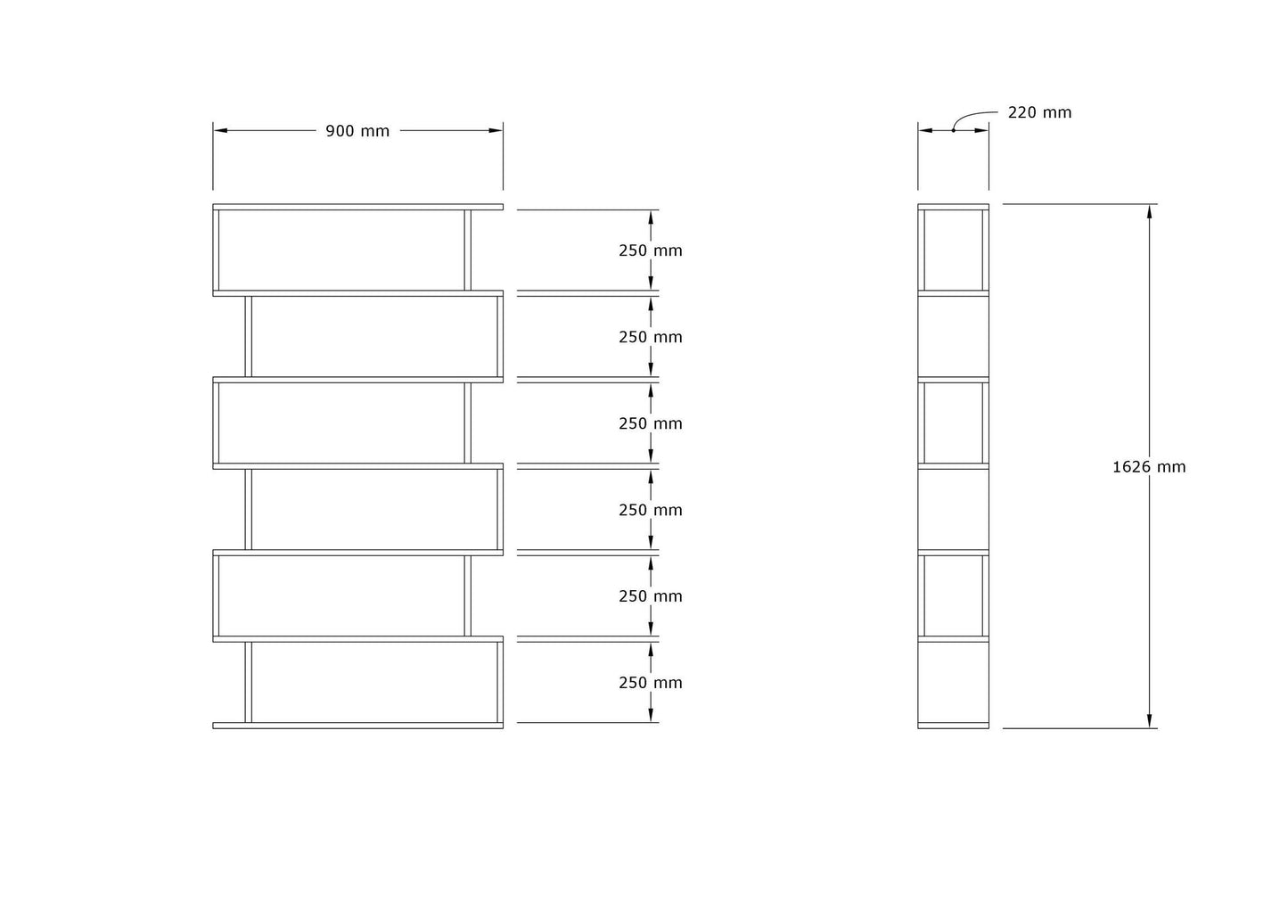 Βιβλιοθήκη Γραφείου Βιτρίνα Σαλονιού Ραφιέρα Ύψος 162 εκ 495SSE1234