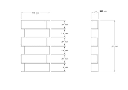 Βιβλιοθήκη Γραφείου Βιτρίνα Σαλονιού Ραφιέρα Ύψος 162 εκ 495SSE1234