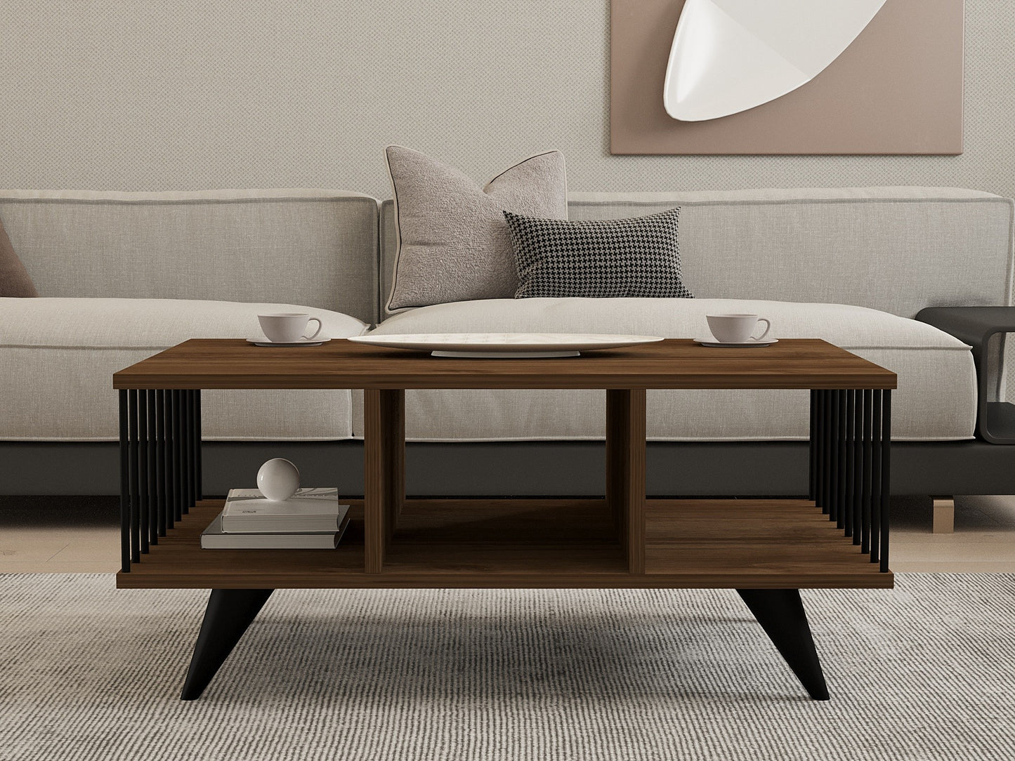 Τραπεζάκι Σαλονιού Καθιστικού Τραπέζι Coffee 90x60x40 εκ Καρυδιά 495SSE1325