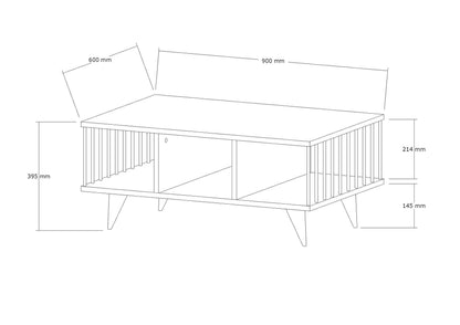 Τραπεζάκι Σαλονιού Καθιστικού Τραπέζι Coffee 90x60x40 εκ Καρυδιά 495SSE1325