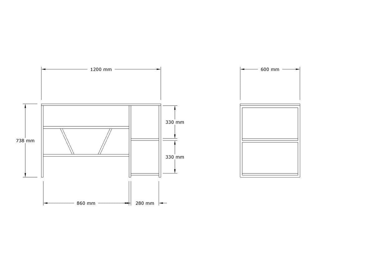 Γραφείο 120x60x74 εκ. Λευκό 495SSE1505