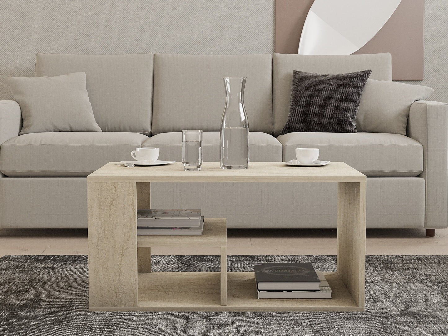 Τραπεζάκι Σαλονιού Travertine 80 x 40 x 50 εκ GR495SSE2111