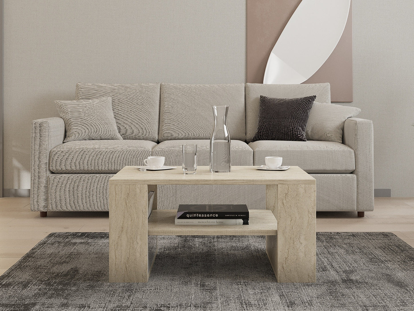 Τραπεζάκι Σαλονιού Travertine 80 x 50 x 40 εκ GR495SSE2113