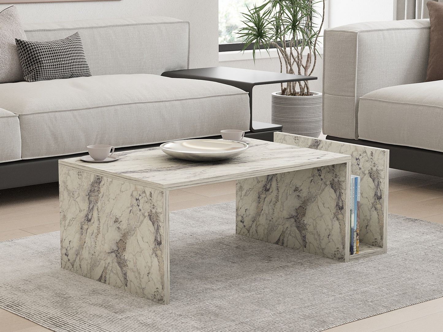Τραπεζάκι Σαλονιού Freesia Marble 86,8 x 50 x 32,4 εκ GR495SSE2114