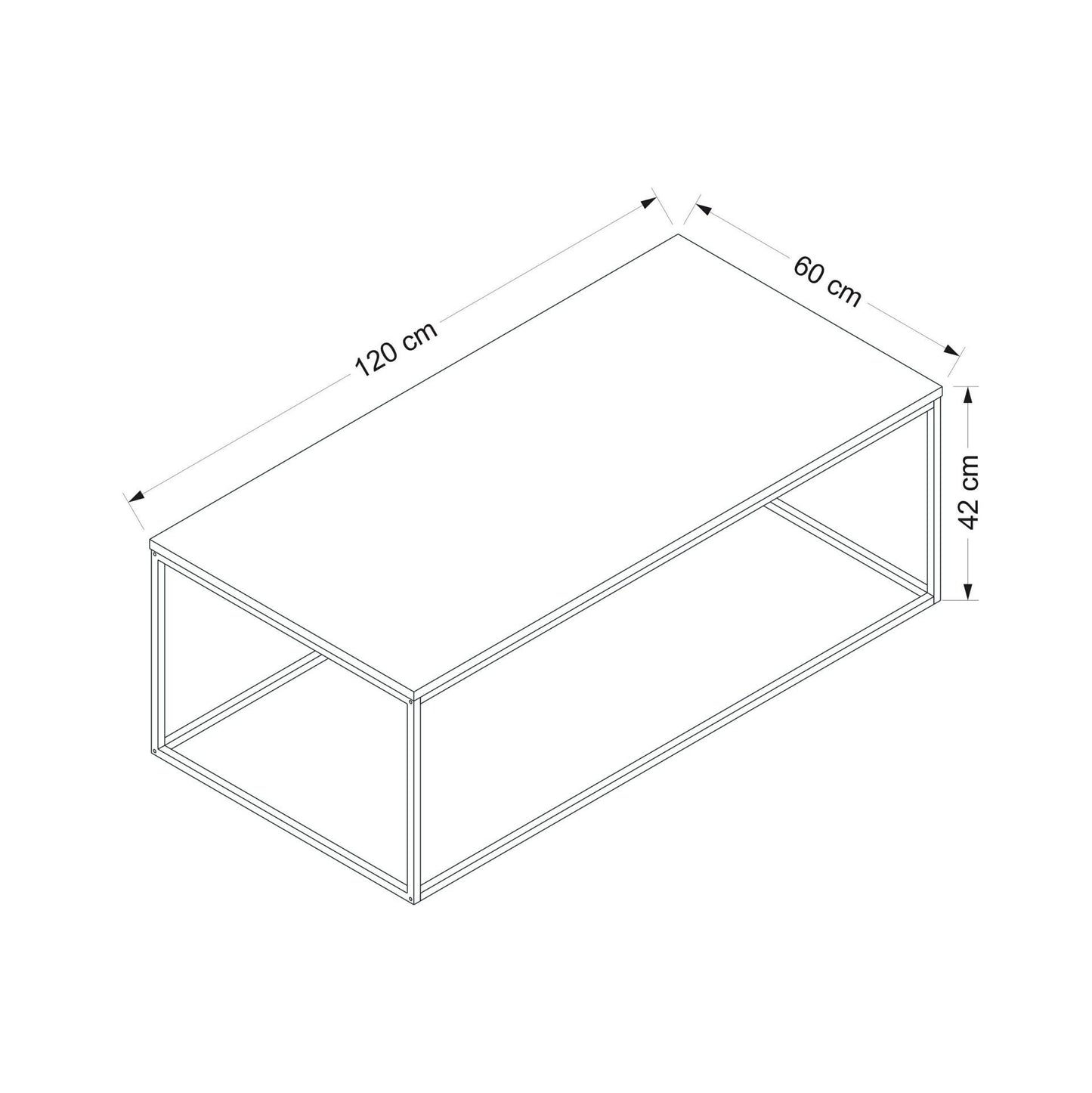 Τραπεζάκι Σαλονιού Ανθρακί 120 x 60 x 42 εκ GR506MNR1202