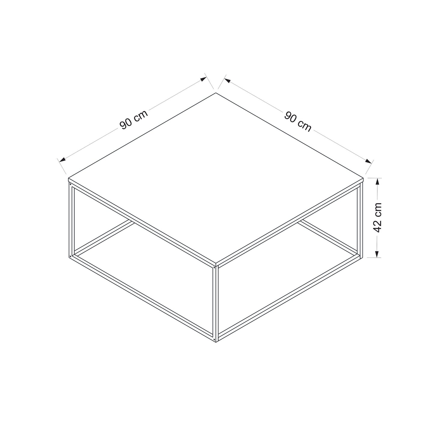 Τραπεζάκι Σαλονιού Ανθρακί 90 x 90 x 42 εκ GR506MNR1205