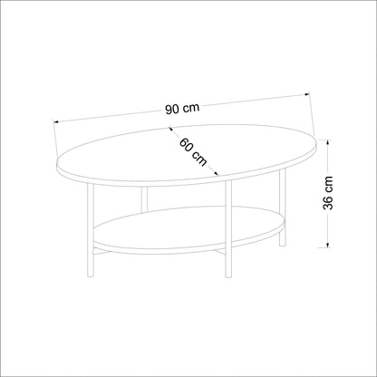 Τραπεζάκι Σαλονιού Δρυς - Λευκό 90 x 60 x 36 εκ GR506MNR1230