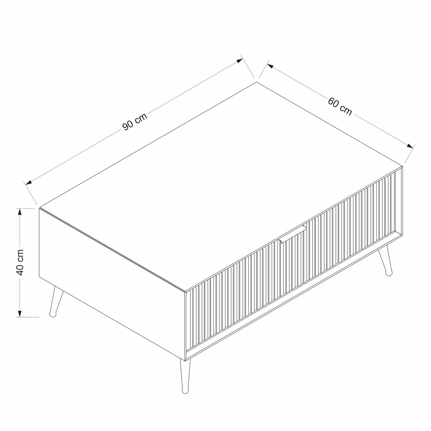 Τραπεζάκι Σαλονιού Ψαμμίτης 90 x 60 x 40 εκ GR506MNR1259